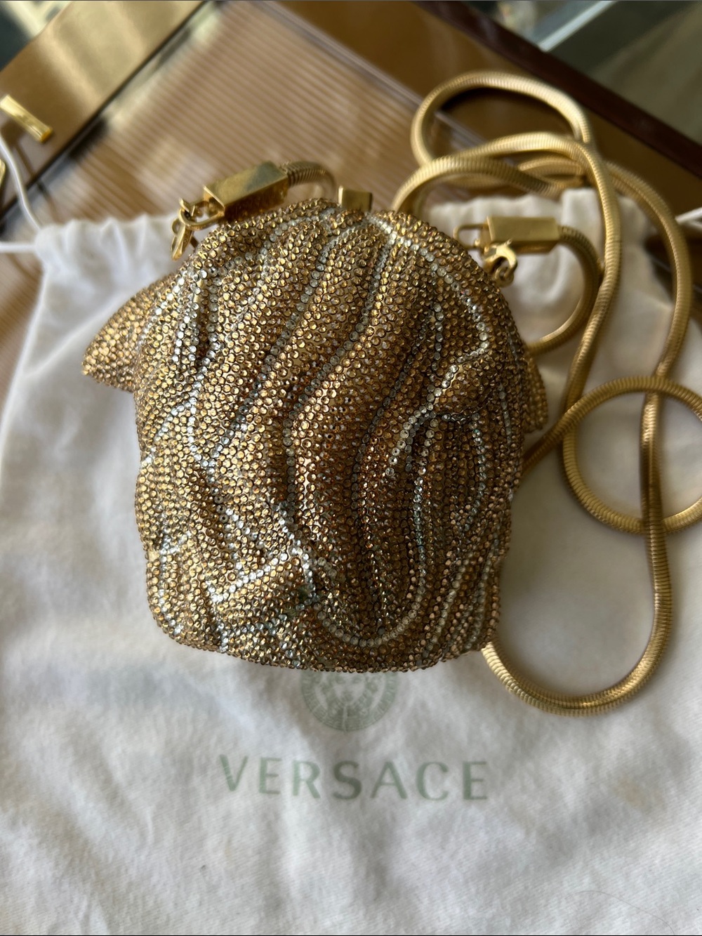 Versace Gold Medusa Mini Bag with Chain - Picture 8 of 11